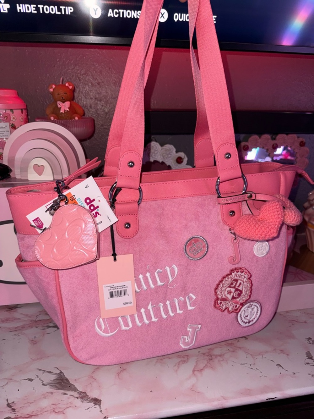 Juicy Couture Juicy Girls Rule Tote in Cherry Blossom - Picture 8 of 15